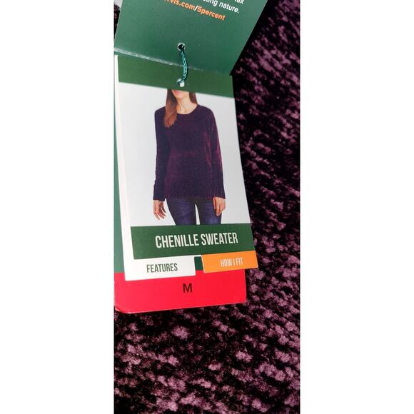 Orvis Sweater Women Sz. M Chenille Ribbed Tunic Length Plum Purple Cozy/Relaxed - Picture 5 of 10